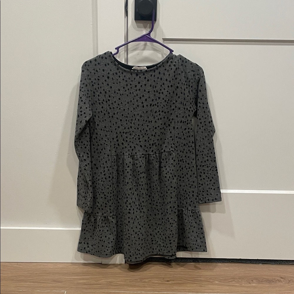 Zara Black Polka Dot Long Sleeve Kids Dress